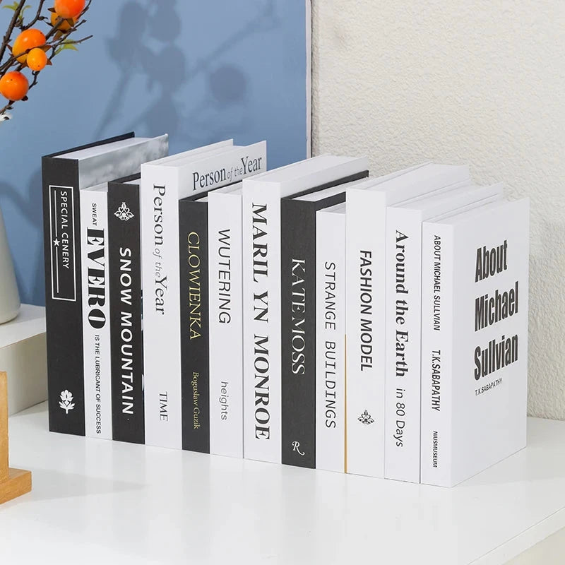 Modern fake book ornament Nordic light luxury simulation book living room home store decoration photo props book case box Good Vibrations