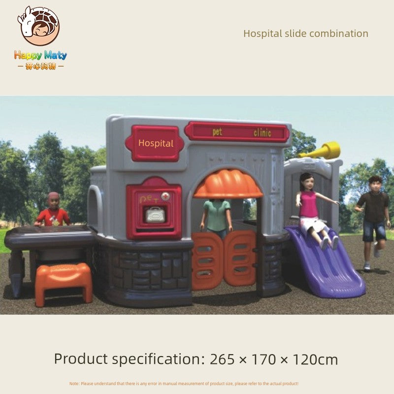 Kindergarten Outdoor Multi-Functional Game House Small House Children Play House Slide Combination Mushroom House Amusement Park Good Vibrations