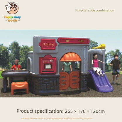 Kindergarten Outdoor Multi-Functional Game House Small House Children Play House Slide Combination Mushroom House Amusement Park Good Vibrations