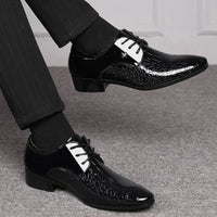 Luxury Men's Business Leather Shoes Black Formal Shoes Plus Size 38-49 Mens Wedding Shoe Lace Up Trend Shoes for Men Spring New Good Vibrations