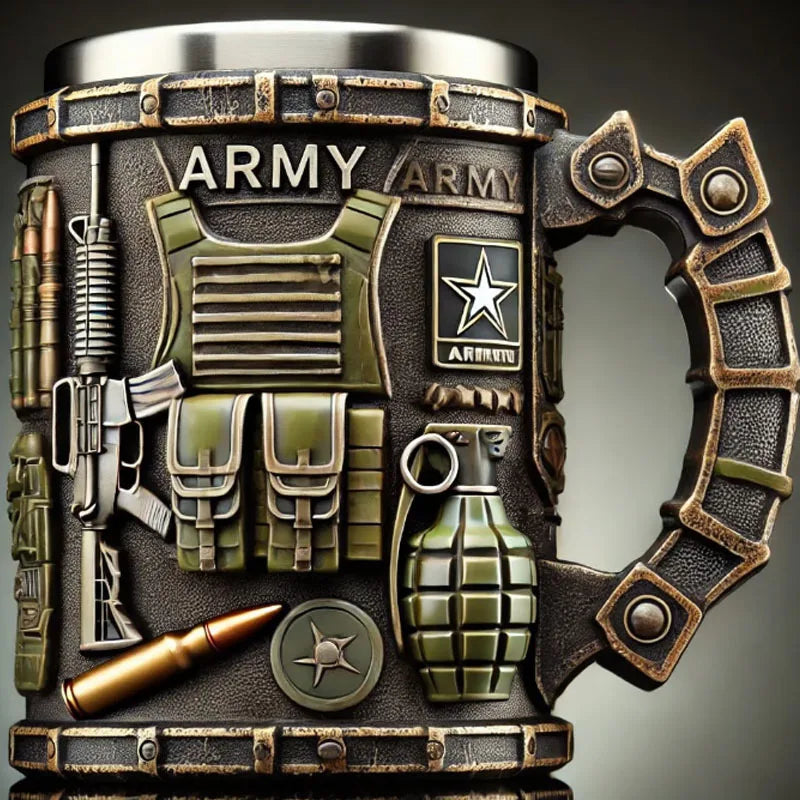 Military 3d Resin Mug, Thematic Coffee Cup With Detailed Sculpture, Unique Gift & Collectible For Enthusiasts Good Vibrations