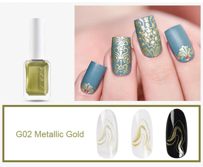 KADS Professional 11ml 24 Colors Nail Stamping Polish Gold Silver Nails Art Varnish for Stamping Plate DIY Nail Printing Polish Good Vibrations