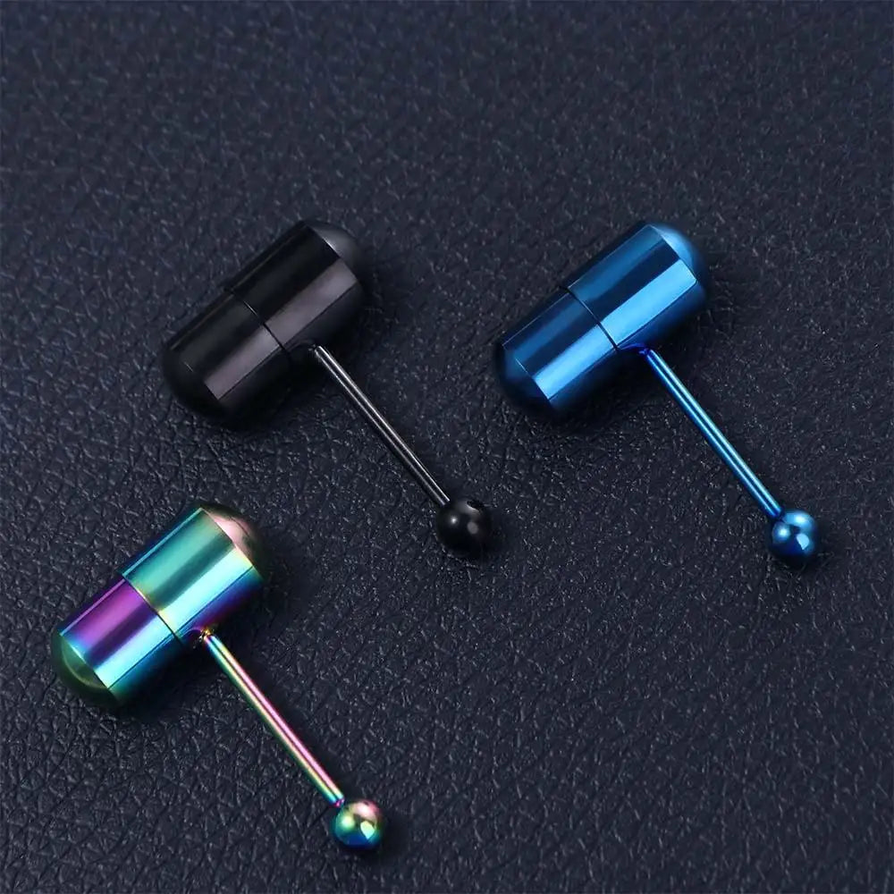 Tongue Stud Vibrating Barbell Titanium steel Stainless Steel Piercing Jewelry Tongue Ring Body Jewelry Vibrating Tongue Nail Good Vibrations