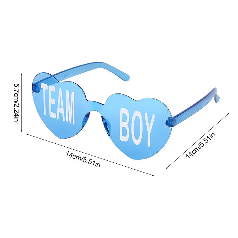 Baby Gender Reveal Party Team Boy Team Girl Glasses Decoration Supplies Blue and Pink Sunglasses Photo Props Guests Gift Favors Good Vibrations