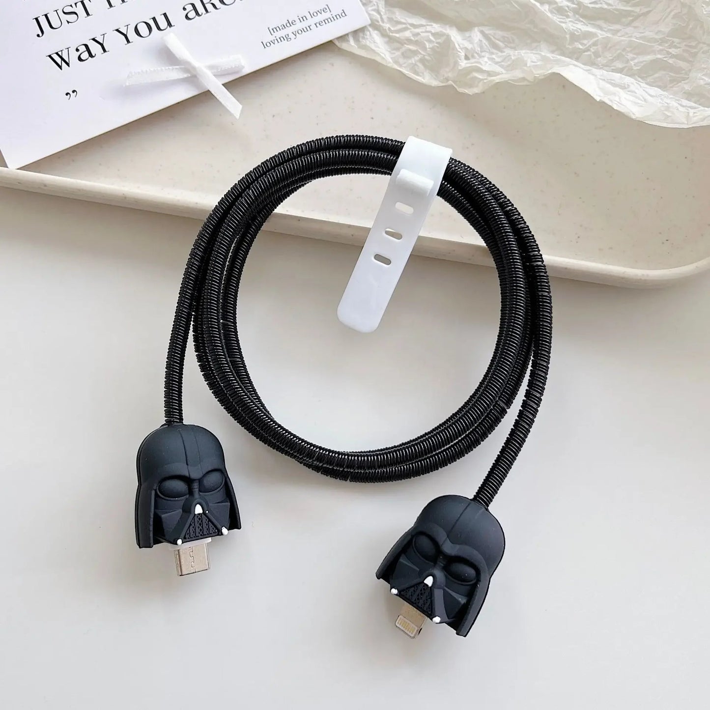 New Cartoon Charger Cable Protector for IPhone 15 14 13 12 18W 20W Charger Protection Cover Stitch Data Line Winder Protective Good Vibrations