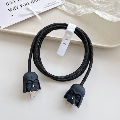 New Cartoon Charger Cable Protector for IPhone 15 14 13 12 18W 20W Charger Protection Cover Stitch Data Line Winder Protective Good Vibrations