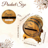 OurWarm Wooden wedding card box with base, brown whiskey barrel gift card box, suitable for graduation ceremony, baby shower Good Vibrations