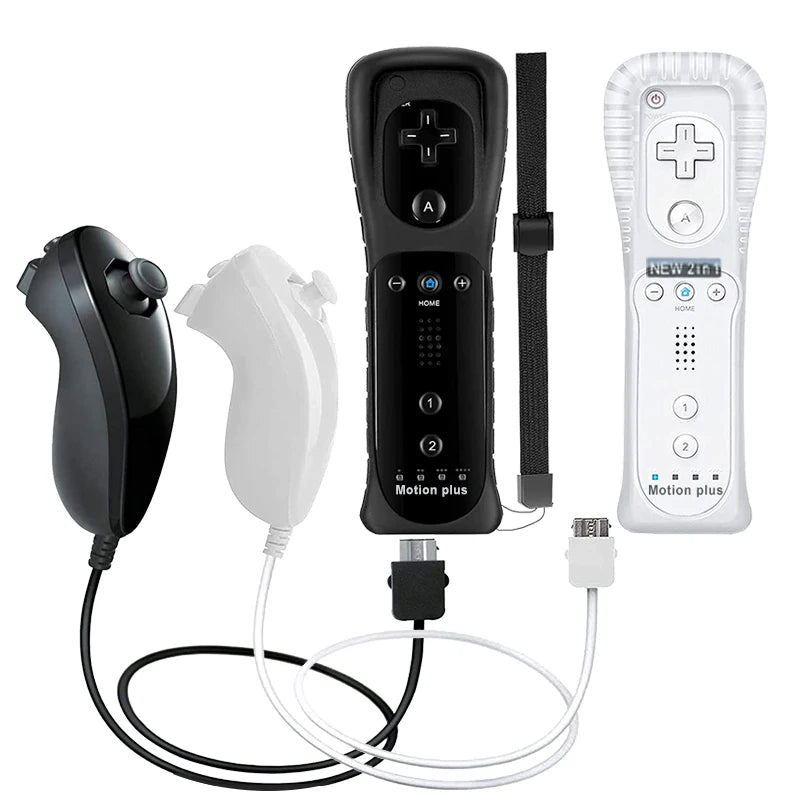 1 Set/2 Set Remote Controller with Nunchuck Controller for Wii Games Control for Wii Console Wireless Gamepad with Motion Plus Good Vibrations