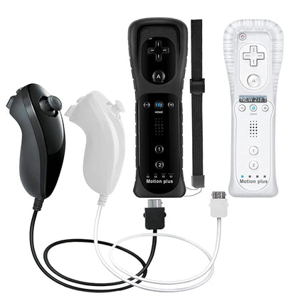 1 Set/2 Set Remote Controller with Nunchuck Controller for Wii Games Control for Wii Console Wireless Gamepad with Motion Plus Good Vibrations