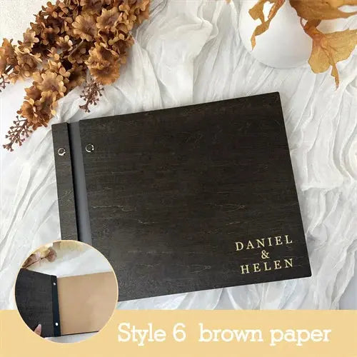 Personalized Guest Book Wedding Album Memory Wooden Adventure Rustic Unique Photo Album For Custom Name Marriage Wedding Gift Good Vibrations