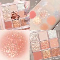 Snow Sequin 9-Color Eye Shadow Palette Glitter Snowflake Diamond Pink Eye Shadow Korean Charming Contour Eyes Make Up Palette Good Vibrations