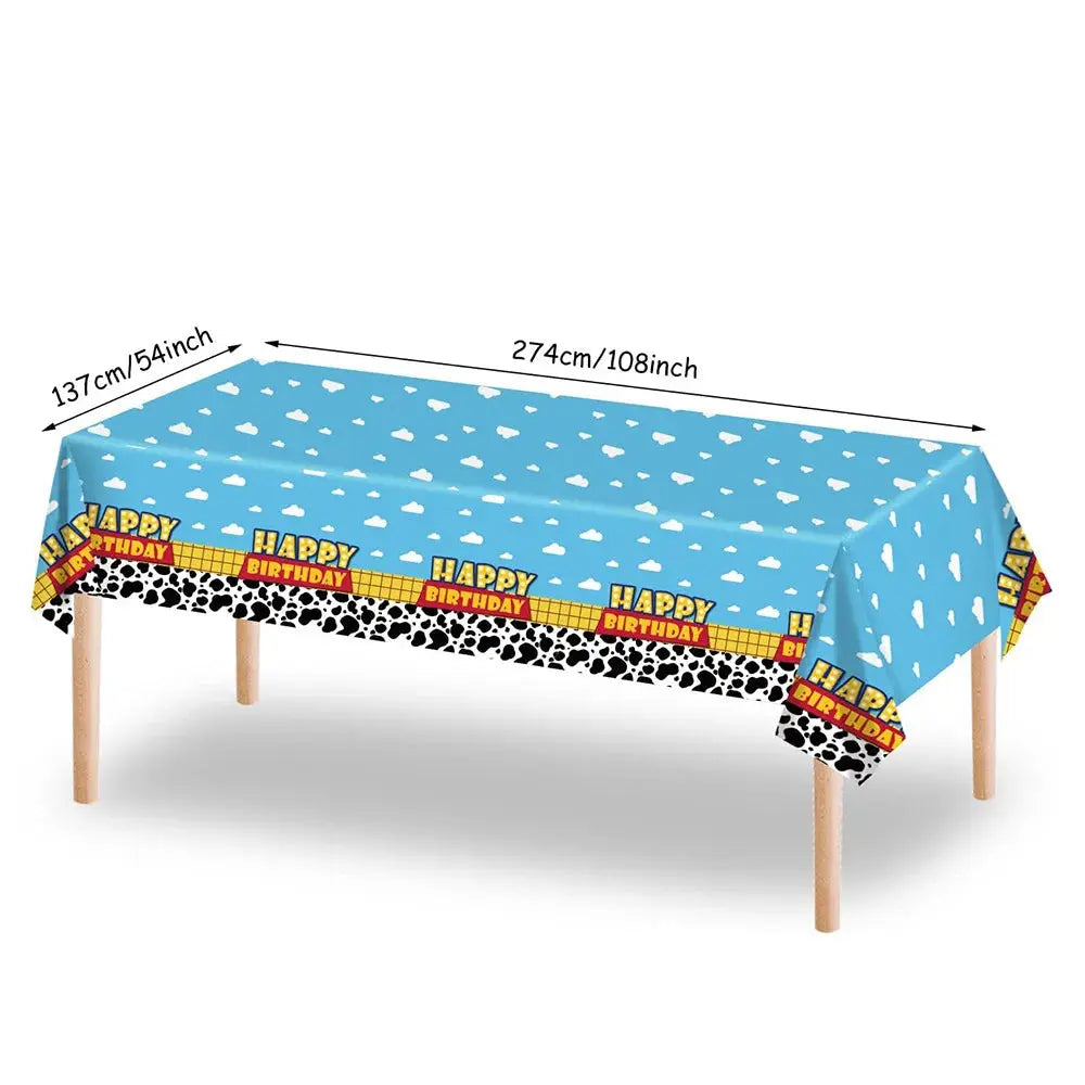 Toy Story Decoration Kids Party Favors Plates Children Girls Birthday Blue Sky White Clouds Balloons Party Supplies Baby Shower Good Vibrations