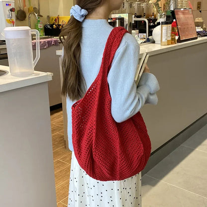 Women's Shoulder Bags Casual Straw Wicker Woven Ladies Handmade Totes Large Capacity Summer Beach Female's Messenger Bag Good Vibrations