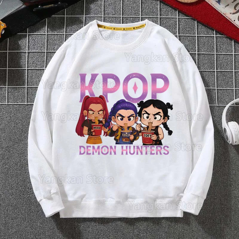 Kpop Demon Hunter Classic Men Women Hooded Sweatshirt K Pop Demon Hunters Fashion Graphic Casual Hoodie Good Vibrations