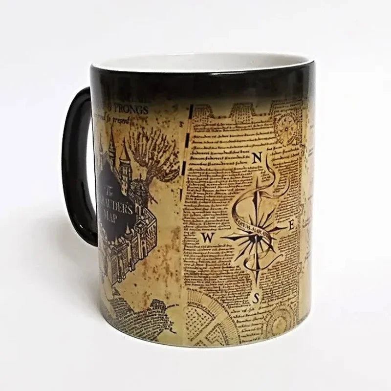 Magic Marauders Map Mug, 11oz, Color Changing Mug, Sensitive Ceramic Coffee Mugs, Tea Cup, Best Gift for Friends, Drinkware Good Vibrations