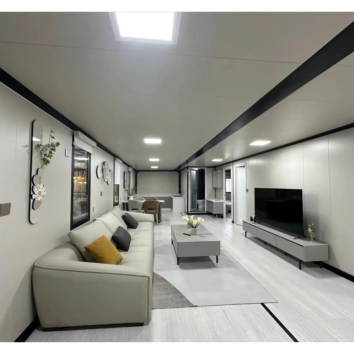 40ft Expandable Prefab House, 3 Bedroom Mobile Tiny Home with Kitchen & Bathroom. Good Vibrations