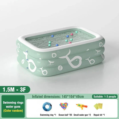 Inflatable Swimming Pool with Water Slide for Backyard Garden Party Foldable Kids Adults Family Pools PVC Swimming Pools Good Vibrations