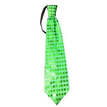 LED Luminous Tie Dot Print Button Battery Powered Necktie Men Women Sequins Glowing Tie Parties Nightclubs Accessories 발광 넥타이 Good Vibrations
