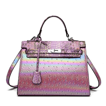 Elegant Retro Satchel Bag - Designer Crossbody Purse With Vintage Textured Finish And Modern Functionality Good Vibrations