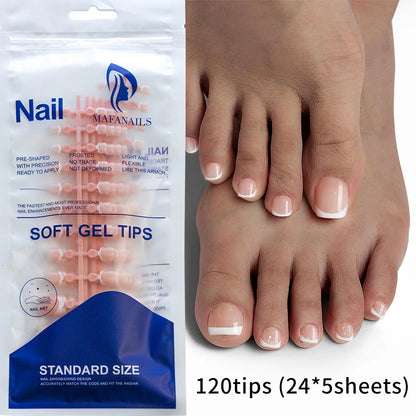 120Pcs French Short Square Artificial Press On Toenails Nude Pink Full Cover False Toe Nails Fake Toe Nail Extension For Women Good Vibrations