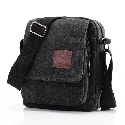 Casual Crossbody Bag, Men's Retro Canvas Crossbody Bag, Suitable for Going Out and Daily Commuting, Shoulder Bag Good Vibrations