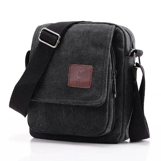 Casual Crossbody Bag, Men's Retro Canvas Crossbody Bag, Suitable for Going Out and Daily Commuting, Shoulder Bag Good Vibrations