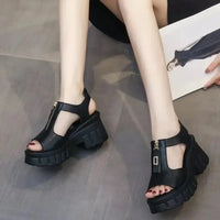 Heeled High Heels Roman Style Pumps Woman Shoes Sabot Sandals for Women Anti Slip Hot Wholesale Summer Offers Shoe Sales Good Vibrations