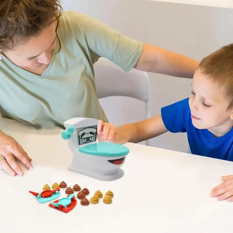 1 Set Poop Shooter Toy Funny Toilet Toy Family Party Relaxation Parent Child Interactive Game Tabletop PK Creative Catapult Game Good Vibrations