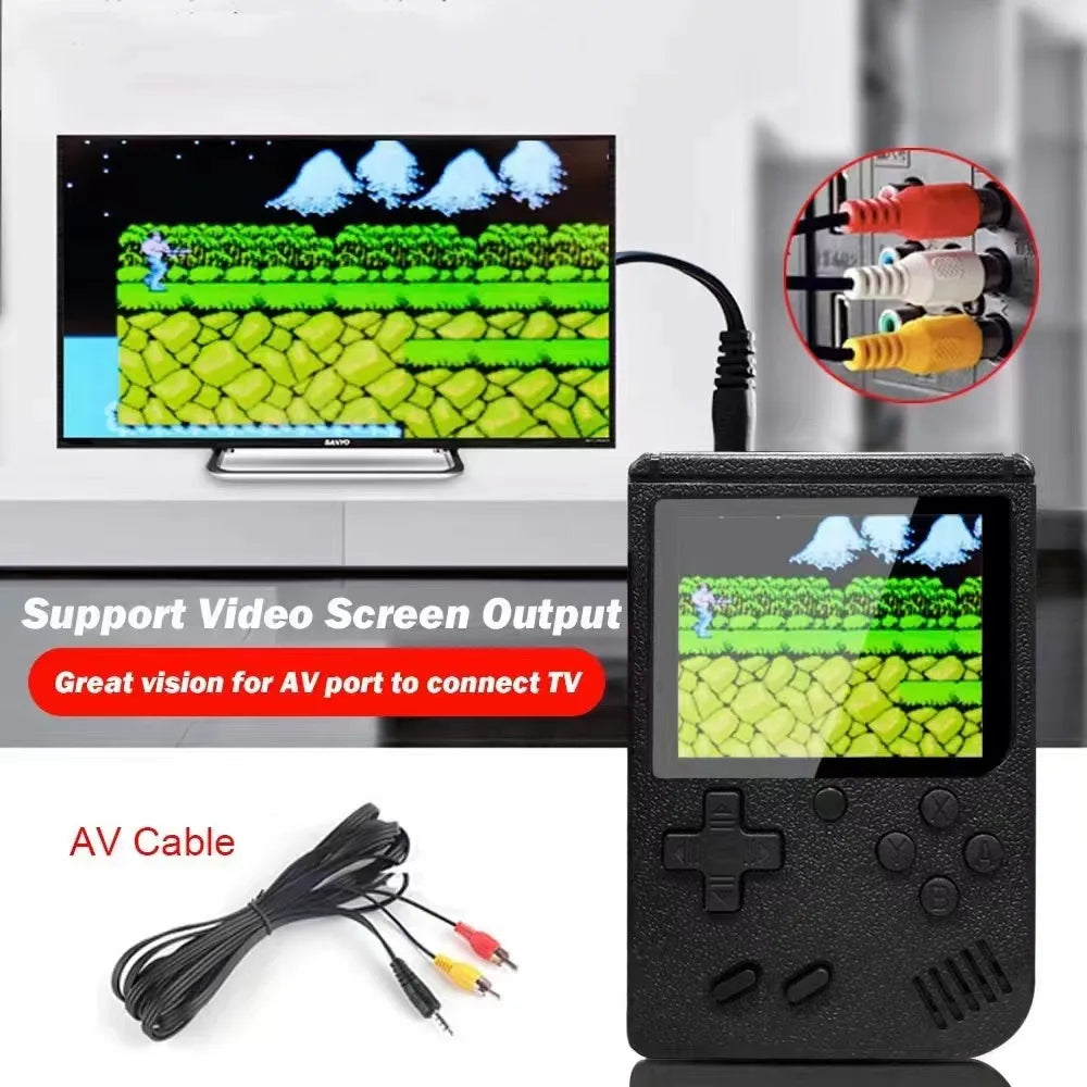 Retro Classic Handheld Game Console 400 Games Rechargeable Portable Mini Game Player Support TV Connection Kids Birthday Gift Good Vibrations