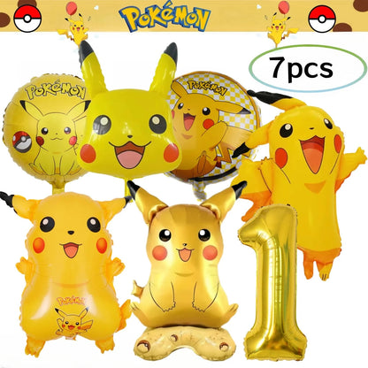Pokemon Birthday Party Decorations Pikachu DIY Sticker Tableware Plate Tablecloth Baby Shower Kids Favors Gifts Party Supplies Good Vibrations