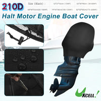 Uxcell Half Motor Engine Boat Cover 15-250HP 210D Oxford Cloth Waterproof Sun Dustproof Marine Engine Protector Cover Good Vibrations