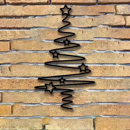 [Wall Decoration Christmas Tree] Elegant Black Christmas Tree Wall Art - Non-Electric Holiday Decor for Indoor & Outdoor. Good Vibrations