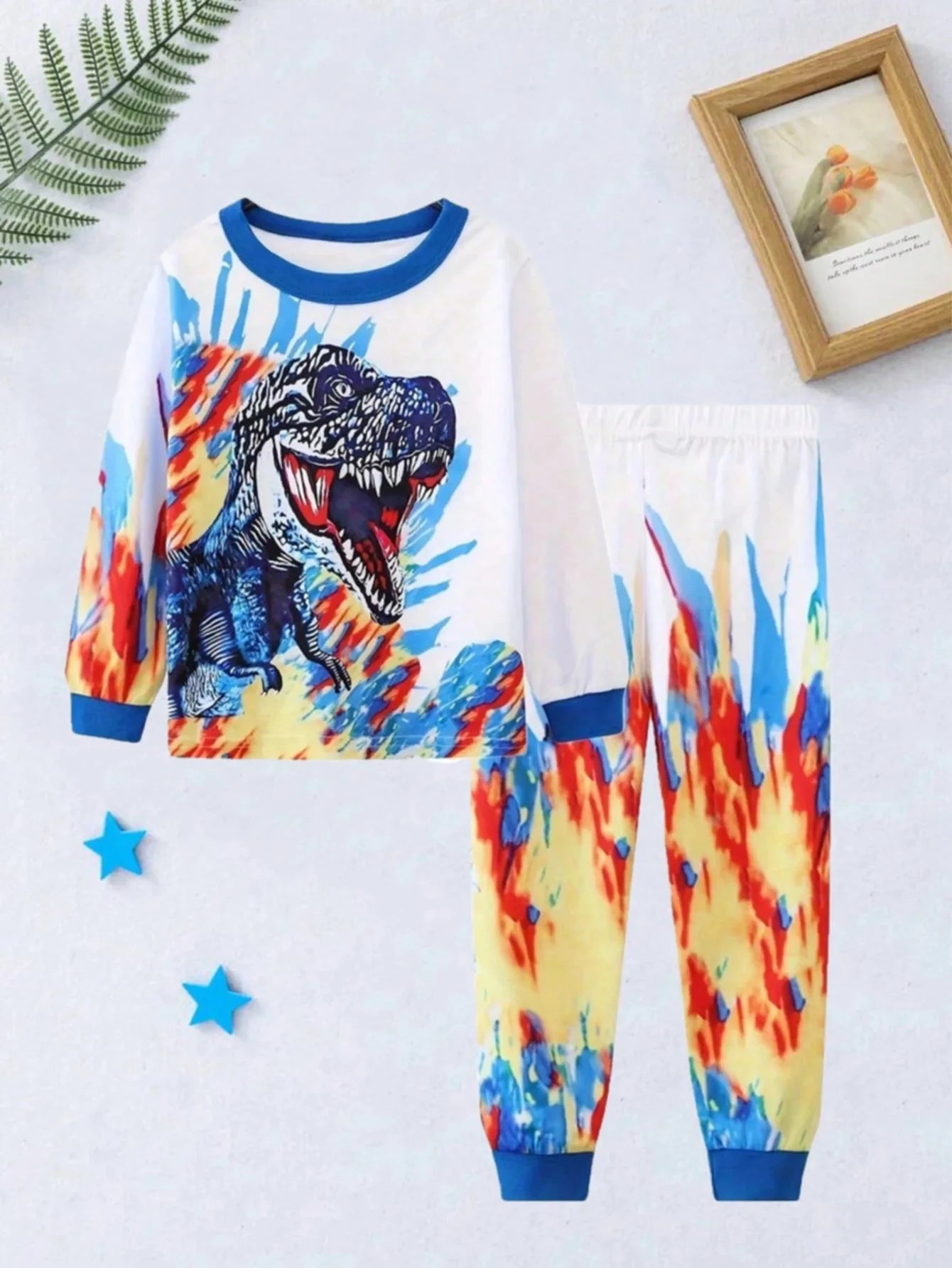 Girls Unicorn Cartoon Long Sleeve Pajamas Two Piece Set Good Vibrations