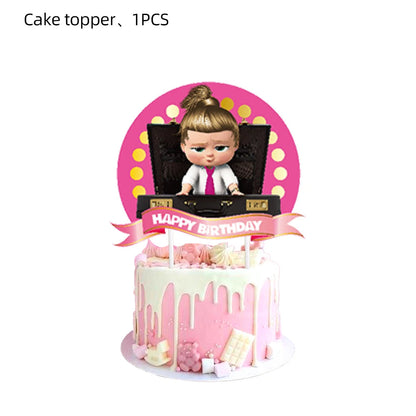 Baby Boy Party Decoration Banner Tableware Supplies Paper Boy DIY Cake Topper Birthday Foil Balloons Kit Accessory Gift Bags Good Vibrations