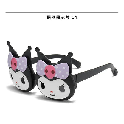 Kawaii Sanrio Kuromi Children's Sunglasses Little Girl Cartoon Flip Sunglasses My Melody Sun Protection Sunglasses Glasses Good Vibrations