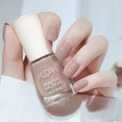 Nail Polish Without Baking Lamp White Fine Glitter Non-baking Non-peel Transparent Shiny Oil Base Coat Nude Nail Polish Good Vibrations