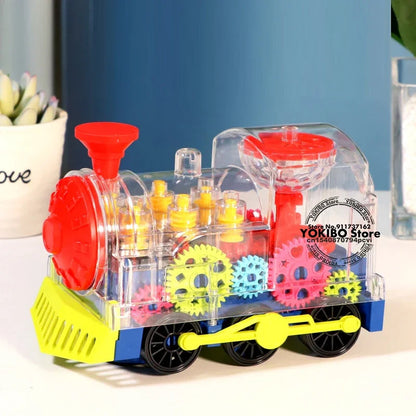 Transparent Toy Car for kids Electronic Light Sound Music Electric Gear Dinosaur Toys for Toddlers Boys Educational Crawling Toy Good Vibrations