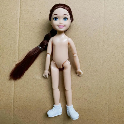 14cm Little Kelly Joints Movable 5-inch Boys Girls Dark Ordinary Skin Naked Body Reborn Bjd 1/12 Toys White Blonde Black Hair Good Vibrations