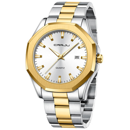 Watches for Men Classic with Date Business Dress Luxury Waterproof Luminous Mens Wrist Watch Analog Stainless Steel Men Watch Good Vibrations
