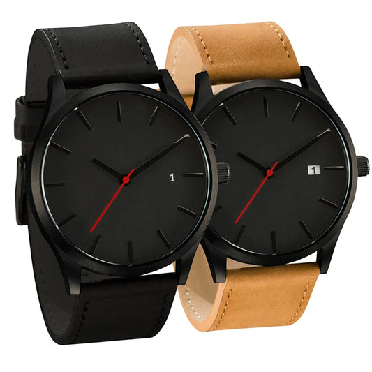 Relogio Masculino Sports Men's Wristwatches Leather Male Clock Minimalistic Watches Famle Quartz Simple Designer Reloj Hombre Good Vibrations