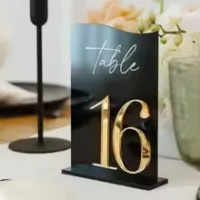 Wedding Table Numbers White Acrylic 3D Gold Mirror Table Numbers with Stands Wedding Table Decor Wedding Reception Good Vibrations