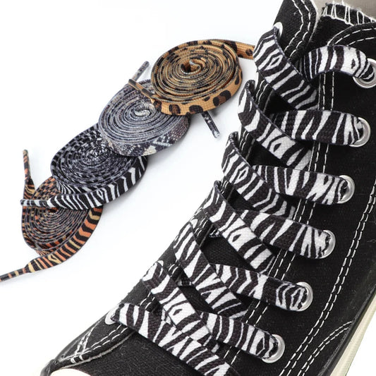 Leopard Zebra Tiger Snake Shoelaces Flat Shoe Laces for Sneakers Animal Pattern Print Shoelace Women Man Luxurious Shoestrings Good Vibrations