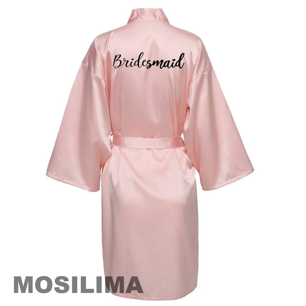 Satin Silk bride robe Wedding Robe Bridesmaid Bride Dressing Gown bridesmaid robes SP002 Good Vibrations