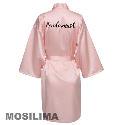 Satin Silk bride robe Wedding Robe Bridesmaid Bride Dressing Gown bridesmaid robes SP002 Good Vibrations