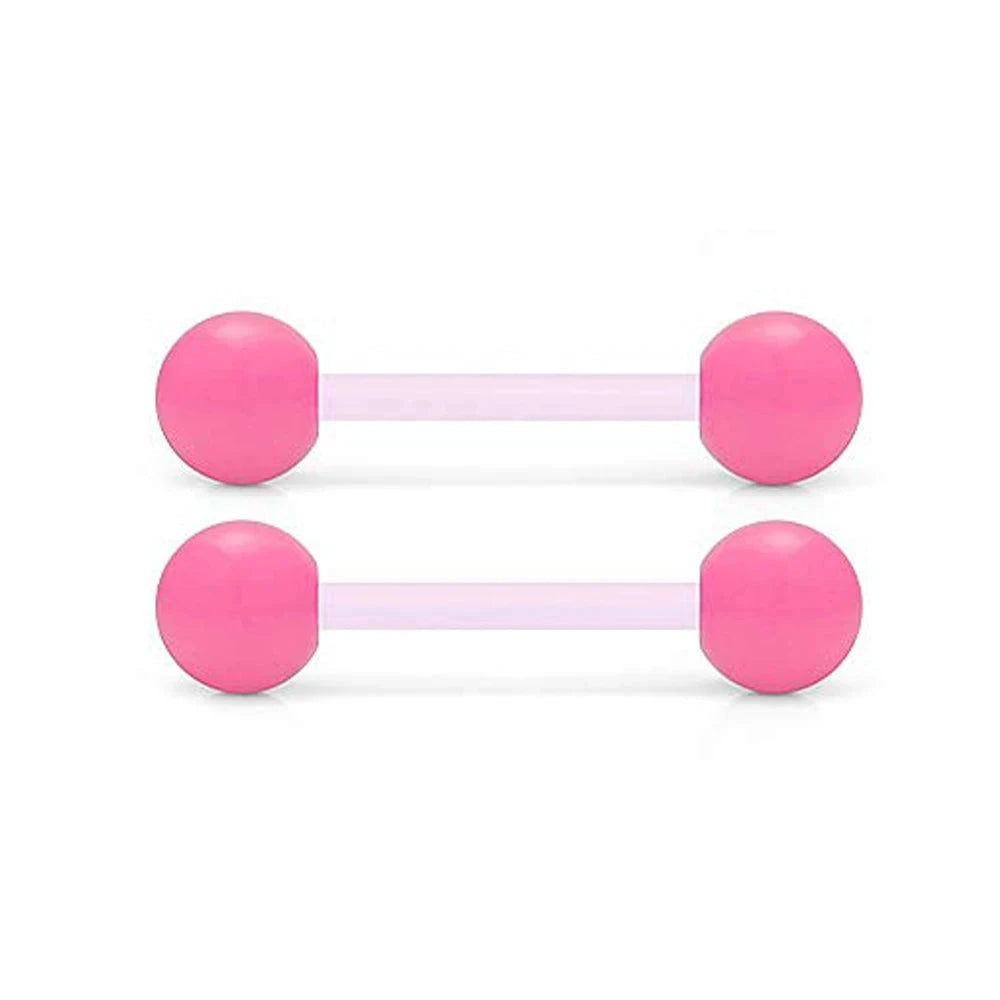 2Pcs 14G 16mm Glow In The Dark Flexible Acrylic Straight Tongue Nipple Ring Retainer Piercing Fpr Woman and Man Good Vibrations Adult Super Store