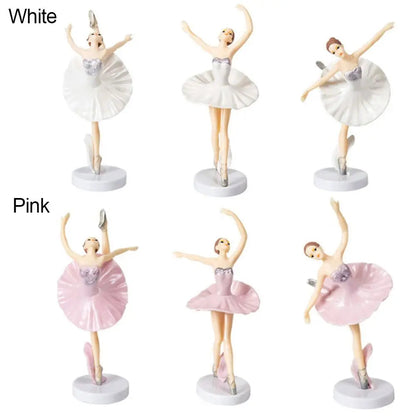 3Pcs Baby Shower Birthday Supplies Cake Decor Party Baking Girl Doll Cake Topper Cupcake Topper Ballet Girls Good Vibrations