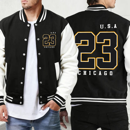Polk High Number 33 Prints Unisex Jackets Classic Pocket Sportswear Street Fashion Menswear Loose Autumn Baseball Uniform Mens Good Vibrations