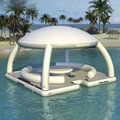 Yacht Inflatable Water Floating Platform Awning Inflatable Sofa Bar Tent Sea Good Vibrations