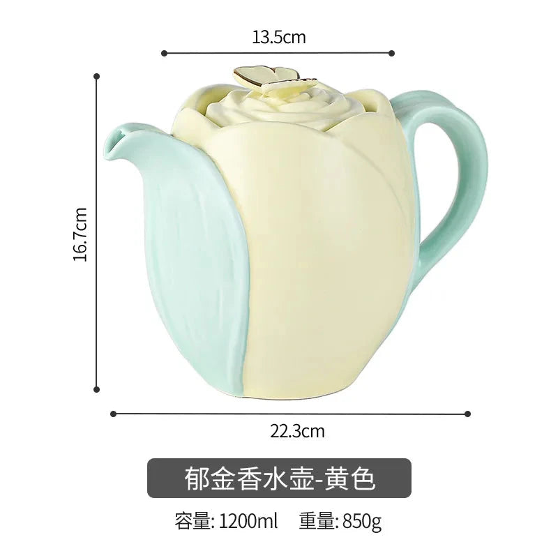 Tulip Luxury Ceramic Coffee Cup Saucer Set with Hand and Dish Milk Tea Cappuccino Tableware 280ml/320ml Birthday Couples Gifts Good Vibrations