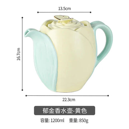 Tulip Luxury Ceramic Coffee Cup Saucer Set with Hand and Dish Milk Tea Cappuccino Tableware 280ml/320ml Birthday Couples Gifts Good Vibrations